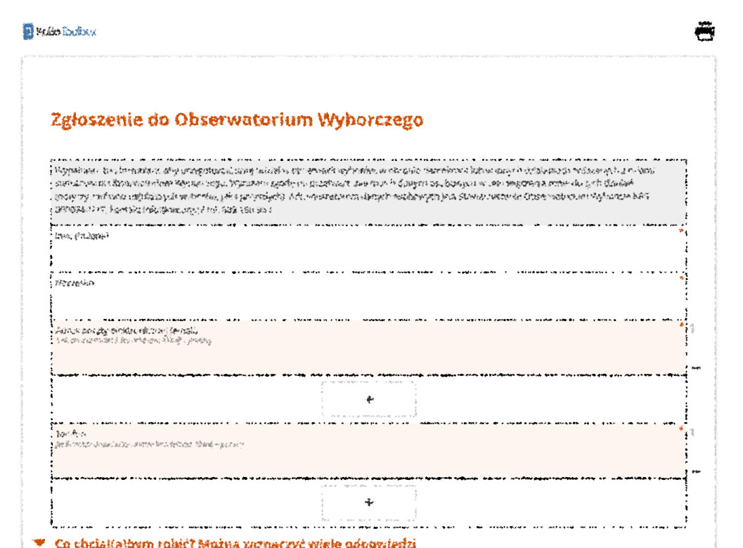 Formularz zgłoszenia Obserwatorium Wyborcze Formularz zgłoszenia Obserwatorium Wyborcze